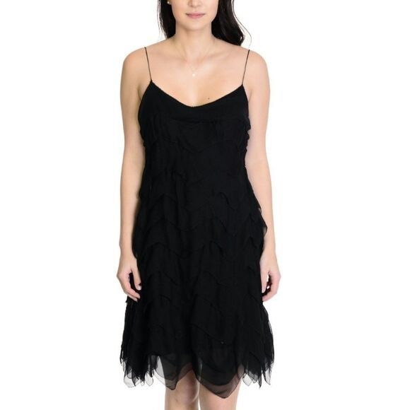 Ralph Lauren Silk Tiered Ruffle Hanki Hem Dress